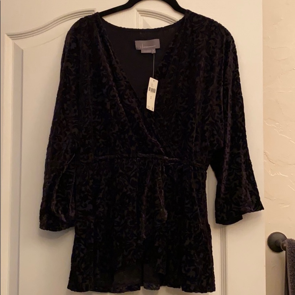 Black Velvet Peplum Top